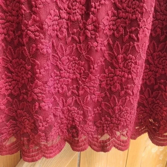 Maurices  Womens Plus Size in Red Zinfandel Double Lined Lace Dress Size XXL - Picture 7 of 15